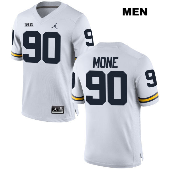 Men's NCAA Michigan Wolverines Bryan Mone #90 White Jordan Brand Authentic Stitched Football College Jersey GS25Y21DQ